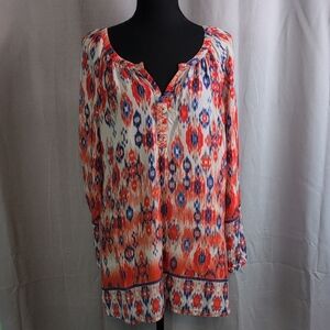 Beachlunchlounge Relaxed Orange and Blue Tunic